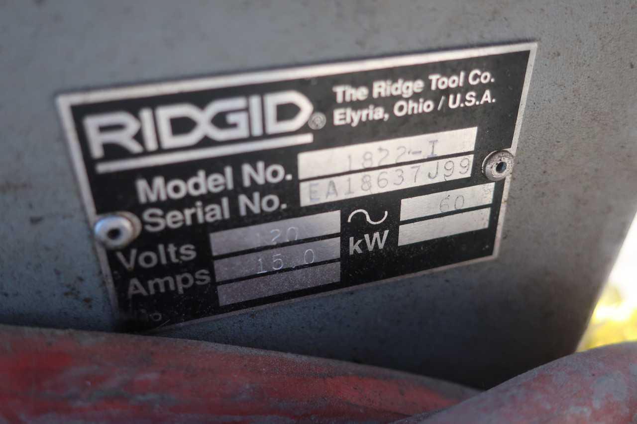 RIGID 1822-I PIPE & BOLT THREADER MACHINE 120V 15AMP - ELECTRIC POWER TOOLS