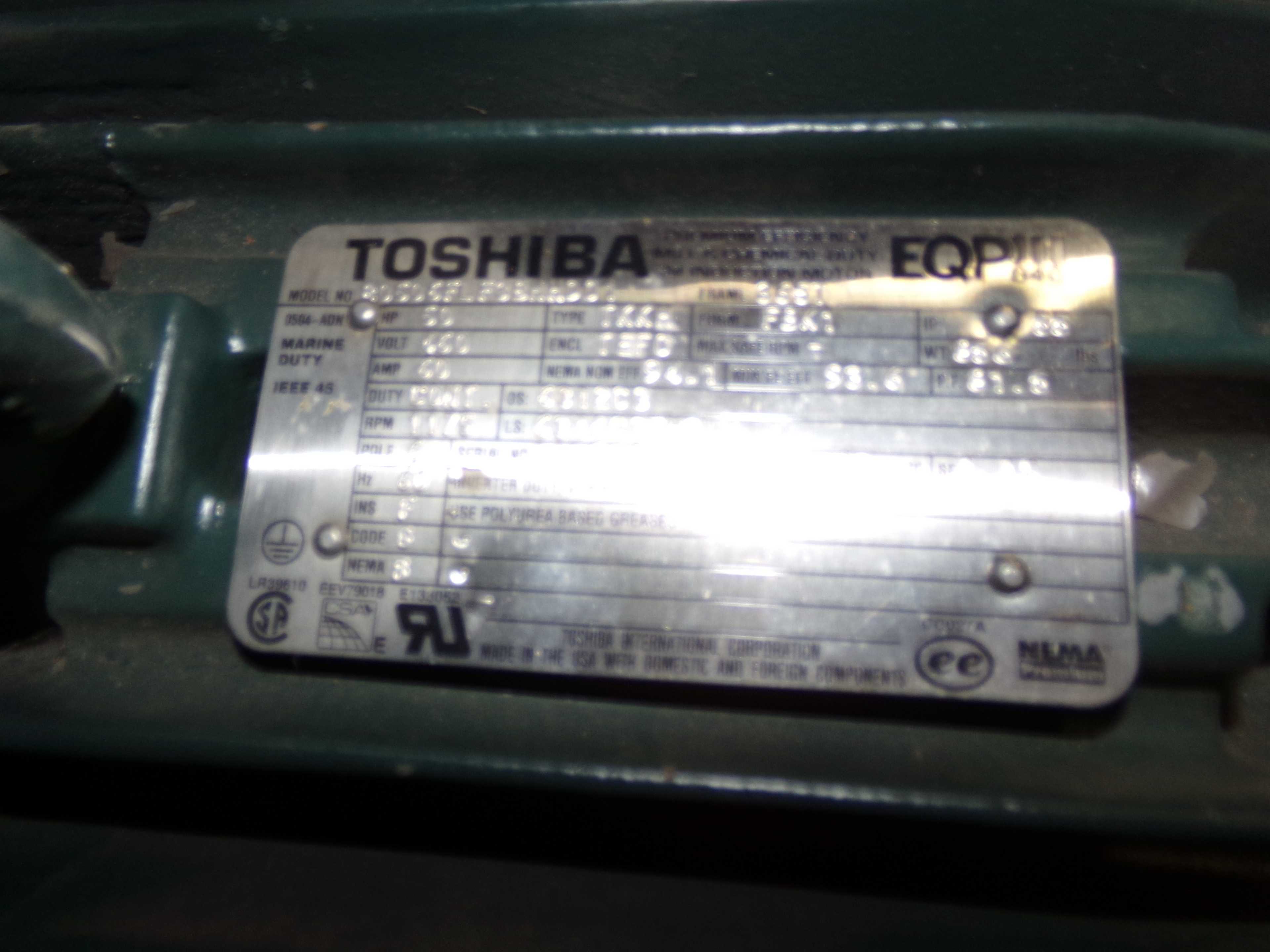 2011 TOSHIBA B0506FLF3BMHD01 ELECTRIC MOTOR - ELECTRIC MOTORS