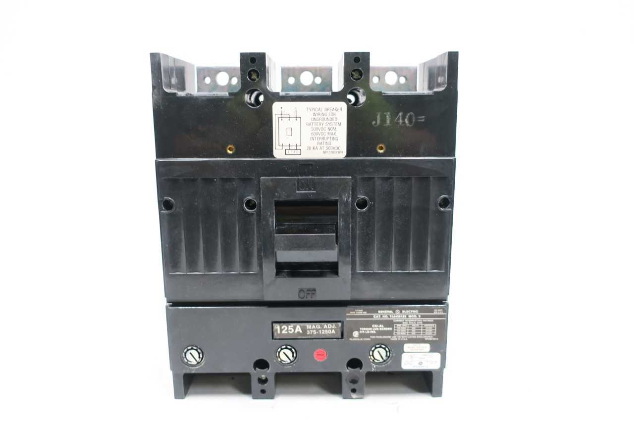 GENERAL ELECTRIC GE TJJ436125 3P 125A MOLDED CASE CIRCUIT BREAKER - CIRCUIT BREAKERS