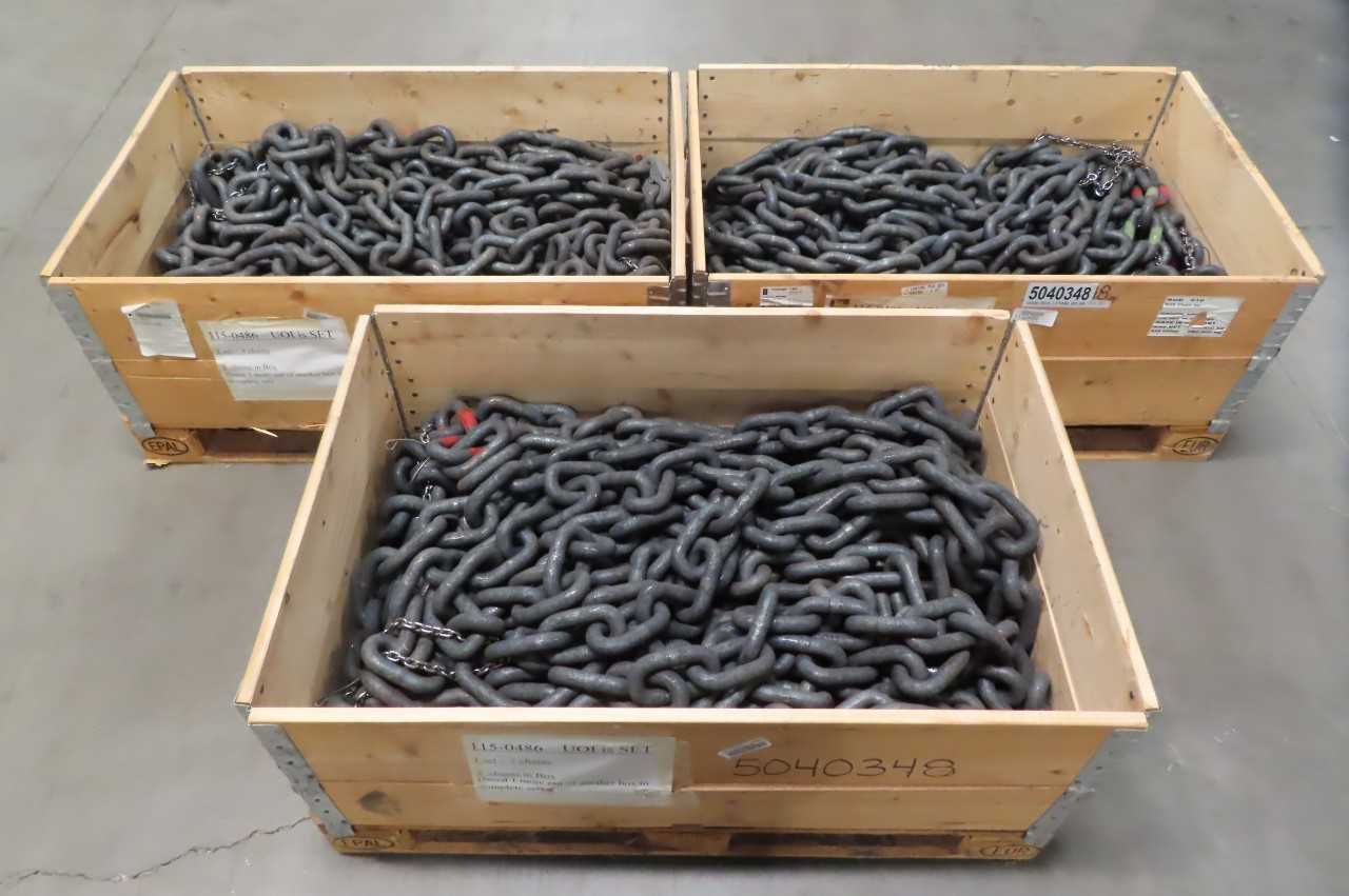 3 CRATES OF RUD CHAIN RUD 012 FGSDMPL-02 3 STRAND 255 CROSS LINK DRIVE CHAIN 26X92/2 (2 SETS OF 3 CHAINS - 23.46M EACH) - ROLLER CHAIN 3 CRATES OF RUD CHAIN RUD 012 FGSDMPL-02 3 STRAND 255 CROSS LINK DRIVE CHAIN 26X92/2 (2 SETS OF 3 CHAINS - 23.46M EACH) - ROLLER CHAIN
