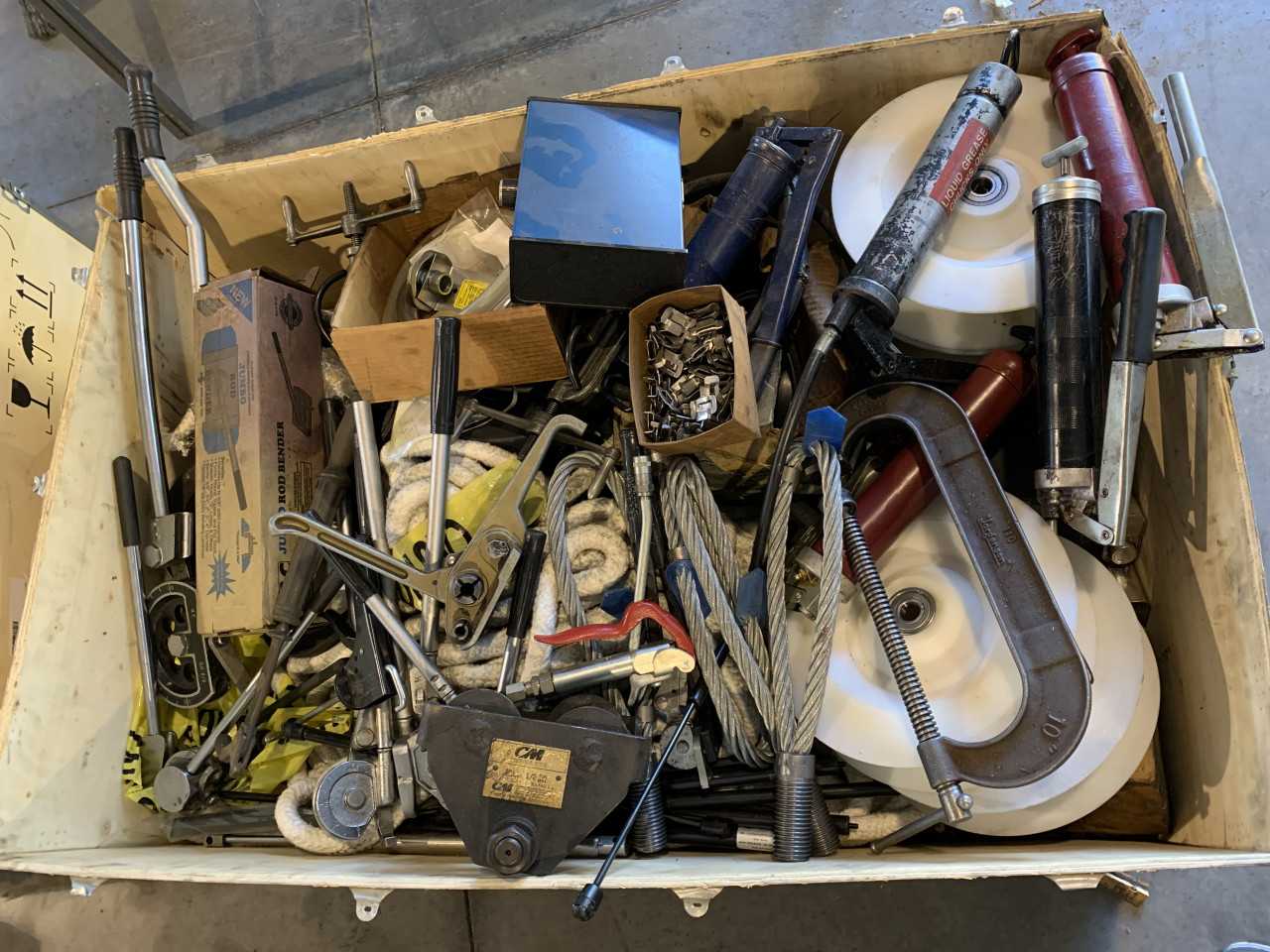 CRATE OF MISC ELECTRICAL MRO TOOLS PARTS EQUIPMENT - MISCELLANEOUS