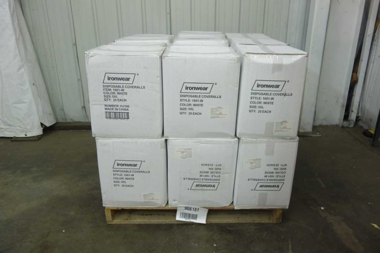 PALLET OF IRONWEAR 1601-W DISPOSABLE COVERALLS - SAFETY EQUIPMENT