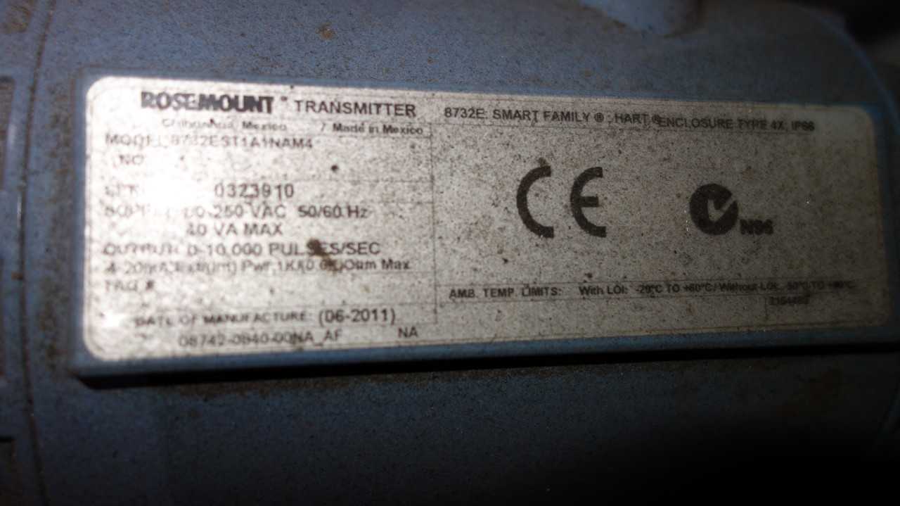 ROSEMOUNT 8732EST1A1NAM4  FLOWMETER - INSTRUMENTATION