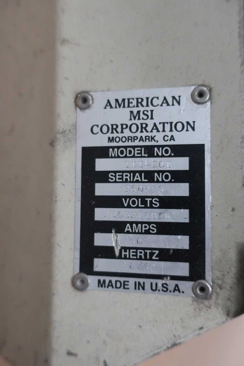 AMERICAN MSI CORP HOT RUNNER CABLE CONTROLLER - MODEL III-20T SYSTEM III - AUTOMATION & CONTROLS