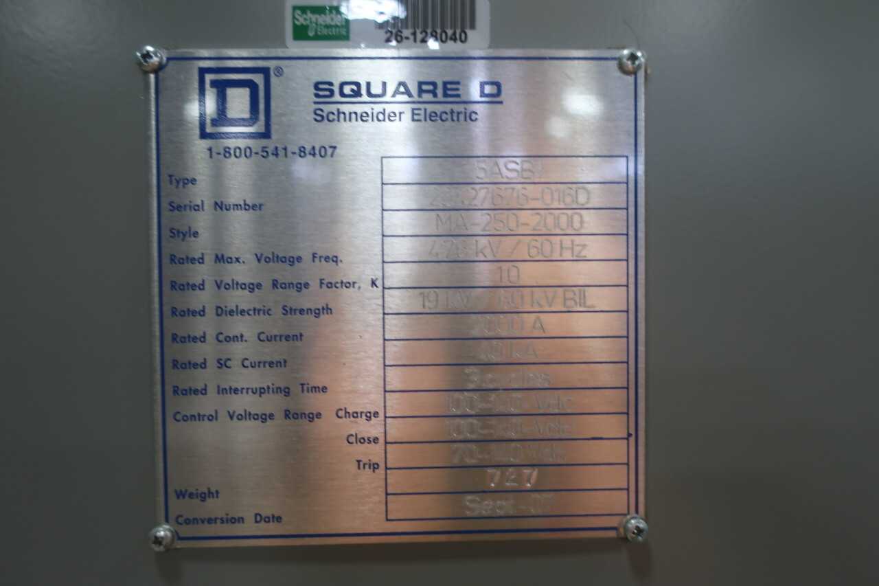 SQUARE D VACUUM POWER BREAKER - CIRCUIT BREAKERS