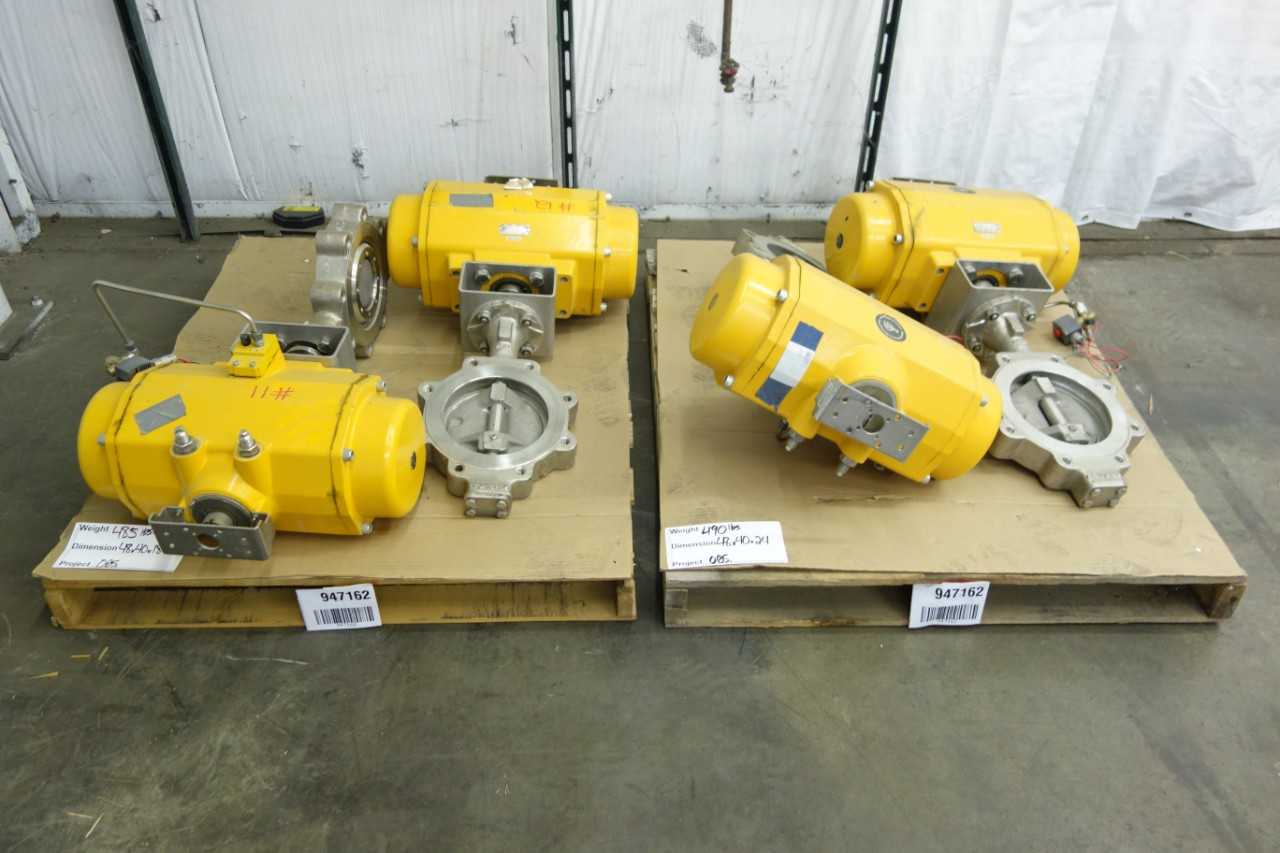 LOT OF 4 VANESSA SERIES 30000 PNEUMATIC 8 IN BUTTERFLY VALVES - BUTTERFLY VALVE