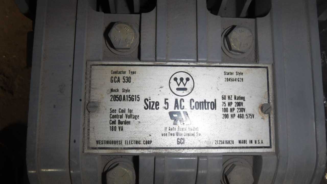 200 HP Westinghouse Size 5 Starter - MOTOR STARTERS