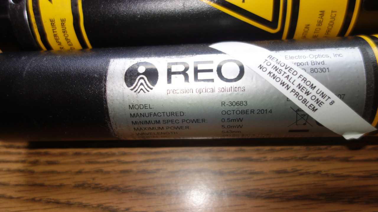 LOT OF 2 REO R-3068I3 HIGH POWER HELIUM NEON LASER - HYDRAULIC PARTS