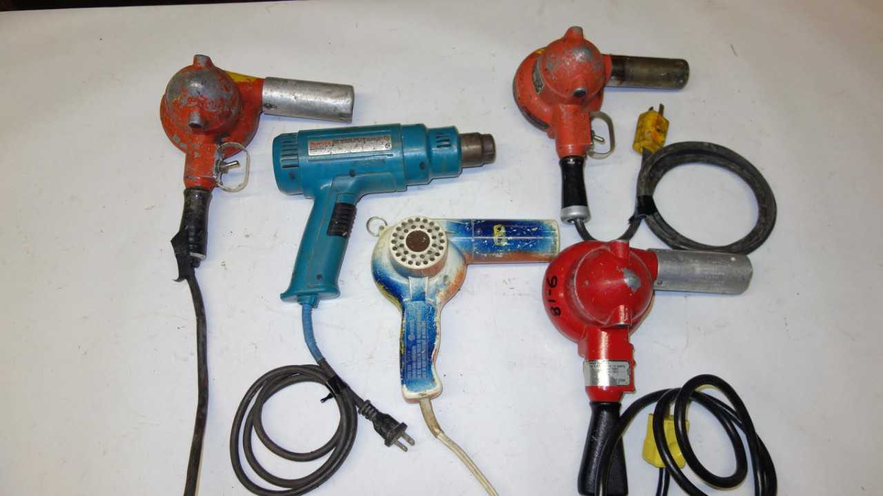 LOT OF 5 ASSORTED CORDED THERMOCOUPLE HEAT GUNS - ELECTRIC POWER TOOLS