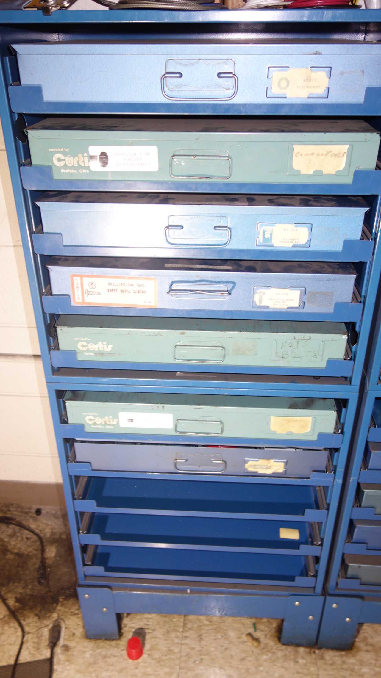 LOT OF 3 SECTIONS OF CURTIS TOOLBOXES WITH CONTENTS - TOOL STORAGE