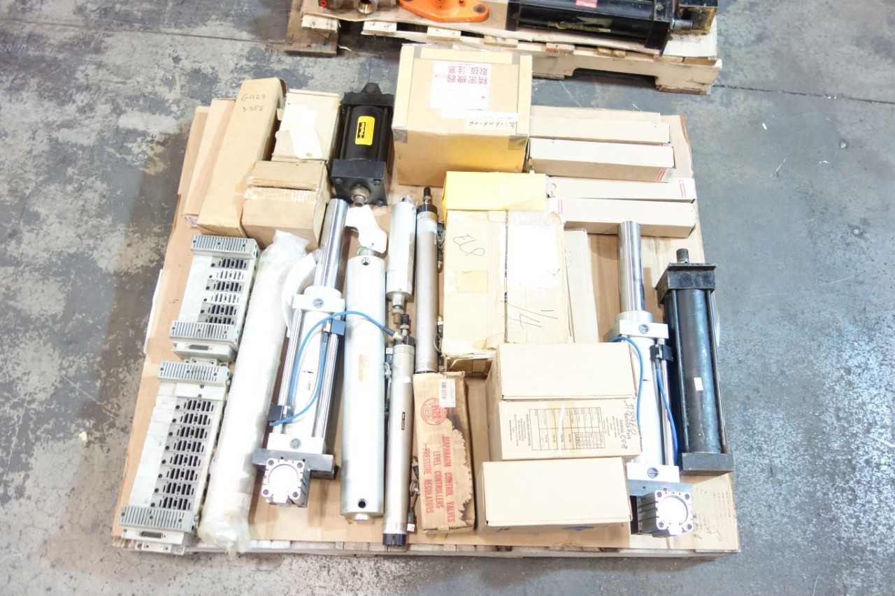 2 PALLETS OF ASSORTED PNEUMATIC CYLINDERS, PARTS, ACCESSORIES - PNEUMATIC CYLINDERS & ACTUATORS