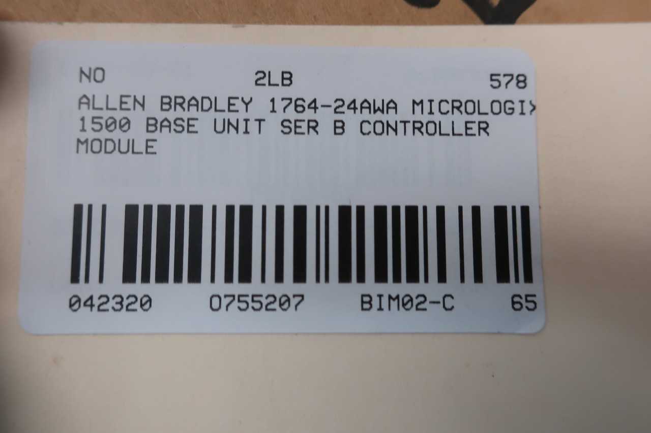 ALLEN BRADLEY 1764-24AWA MICROLOGIX 1500 CONTROLLER - AUTOMATION & CONTROLS