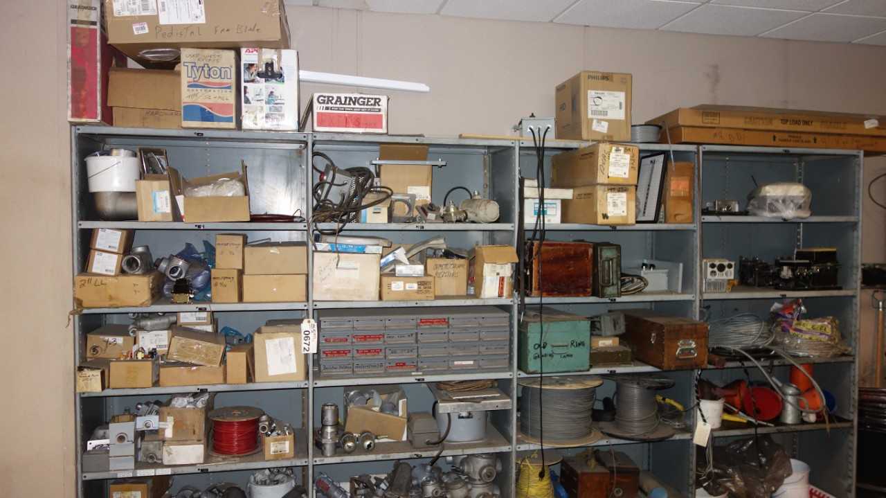 CONTENTS OF 4 SHELF COLUMNS,ASSORTED MRO - INDUSTRIAL PARTS