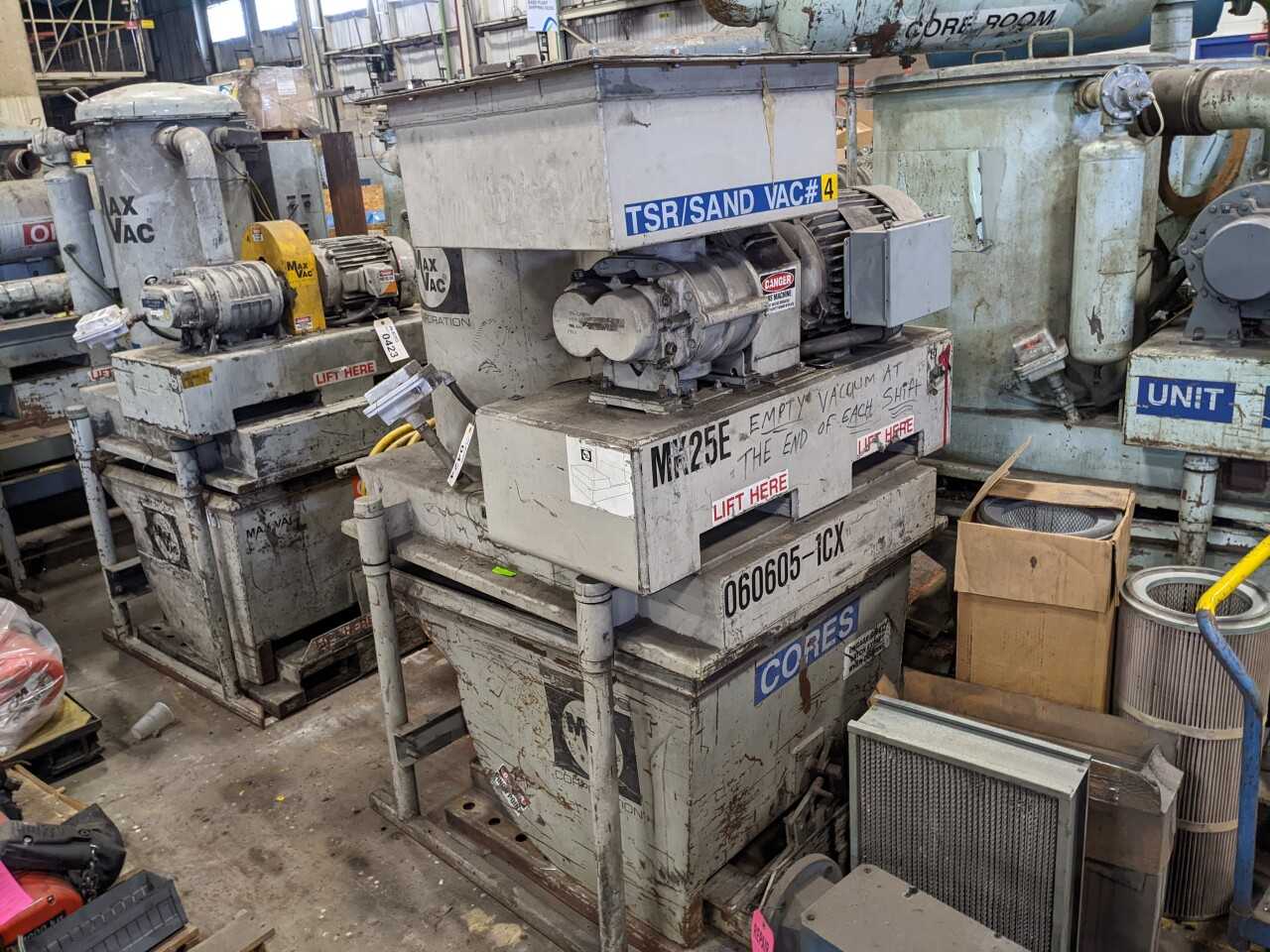 DEMARCO MK25E MAX VAC SOMORBILT PORTABLE INDUSTRIAL VACUUM BLOWER SYSTEM (MISSING HOPPER) - VACUUM PUMP
