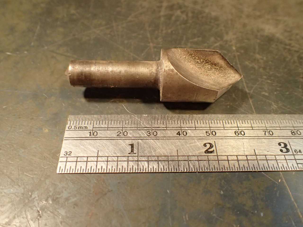 4 Piece Lot of 1 & 3 Flute HSS Countersinks: 3/8" to 1/2", Straight Shank - MACHINING ACCESSORIES & TOOLING