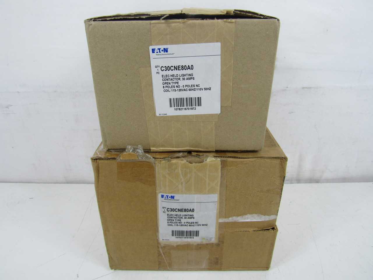 - Quantity of 2 - Eaton C30CNE80A0 - Lighting Contactors - LIGHTING