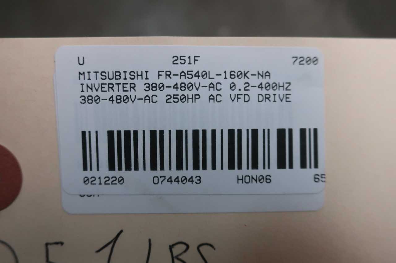 MITSUBISHI FR-A540L-160K-NA INVERTER 380-480V-AC 0.2-400HZ 380-480V-AC AC VFD DRIVE - MOTOR DRIVES