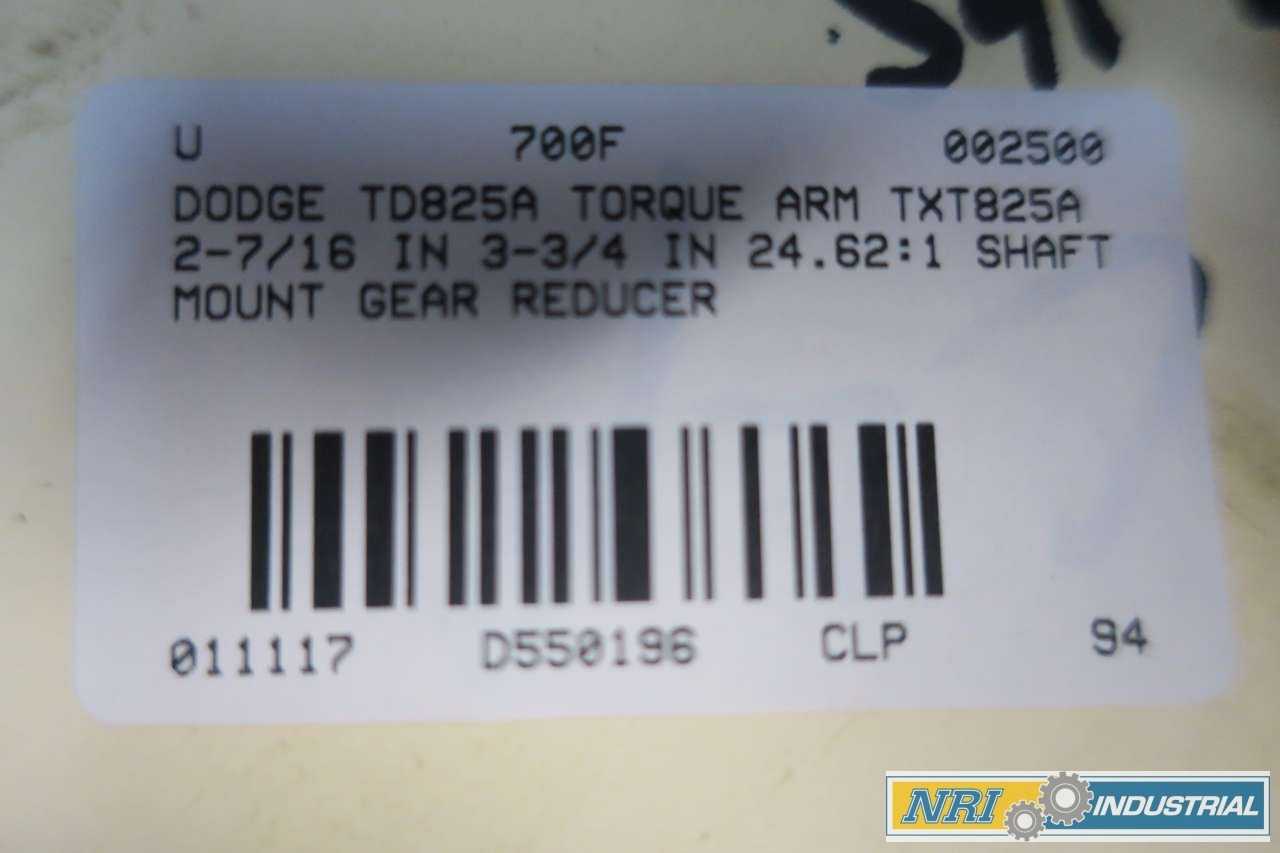 DODGE TD825A TORQUE ARM 2-7/16IN 24.62:1 SHAFT MOUNT GEAR REDUCER - GEAR REDUCERS