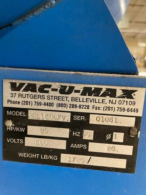 Vac-u-max dust collector - DUST COLLECTOR