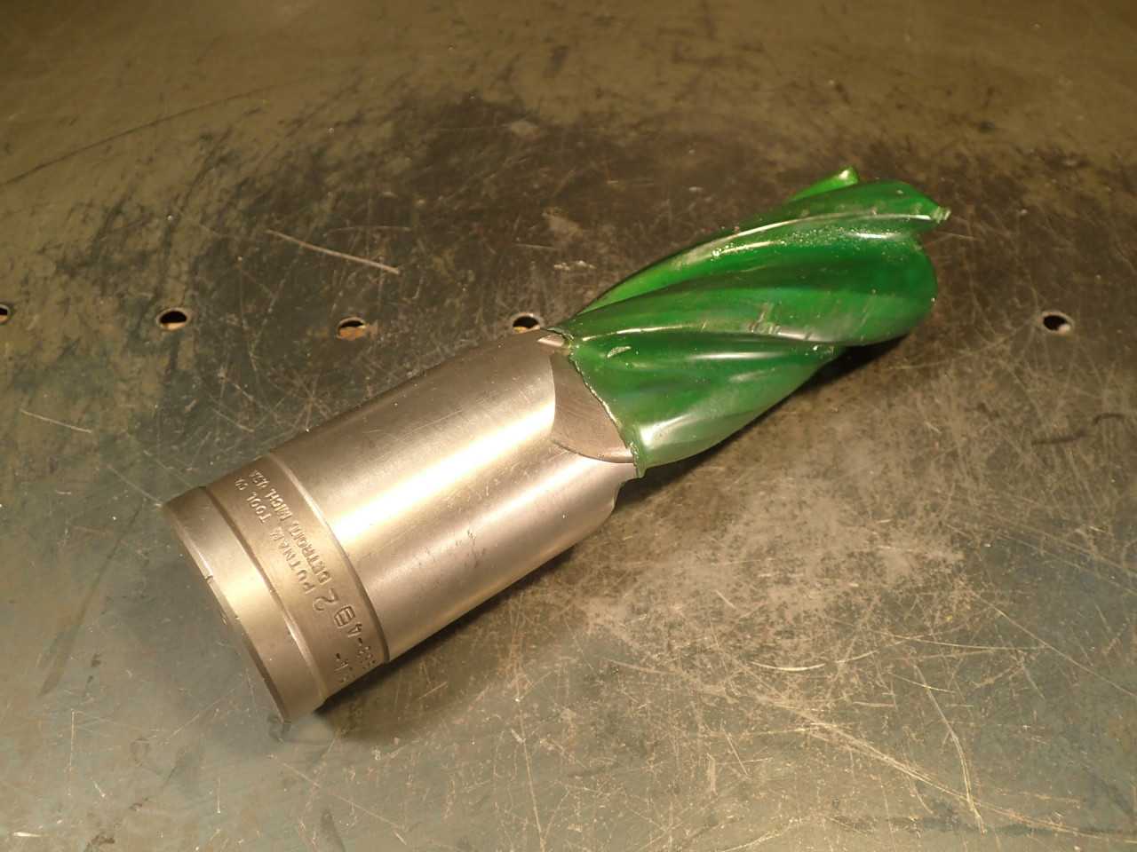 Putnam 2" Resharpened to 1.77" 4-Flute HSS End Mill: 3-3/4" LOC, 2" Shank, USA - MACHINE TOOLING