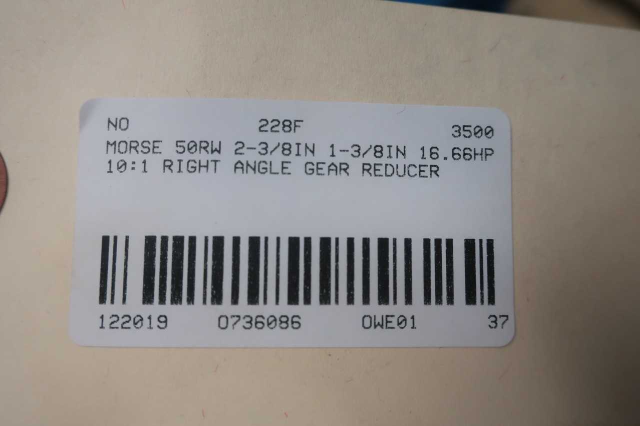 Morse 50RW Gear Reducer 16.66hp 10:1 - GEAR REDUCERS