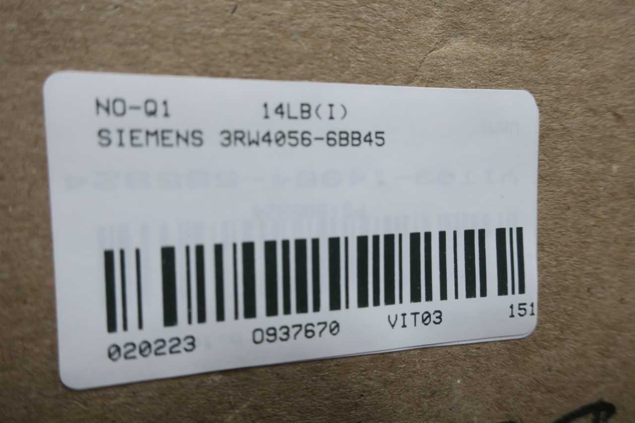 SIEMENS 3RW4056-6BB45 145A AMP 100HP 230V-AC SOFT STARTER - MOTOR STARTERS