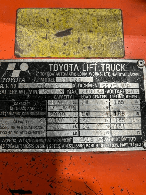 1995 Toyota 5FBC25 Forklift - FORKLIFTS