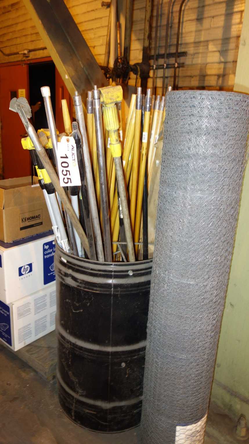 DRUM OF ASSORTED BROOM HANDLES - MISCELLANEOUS
