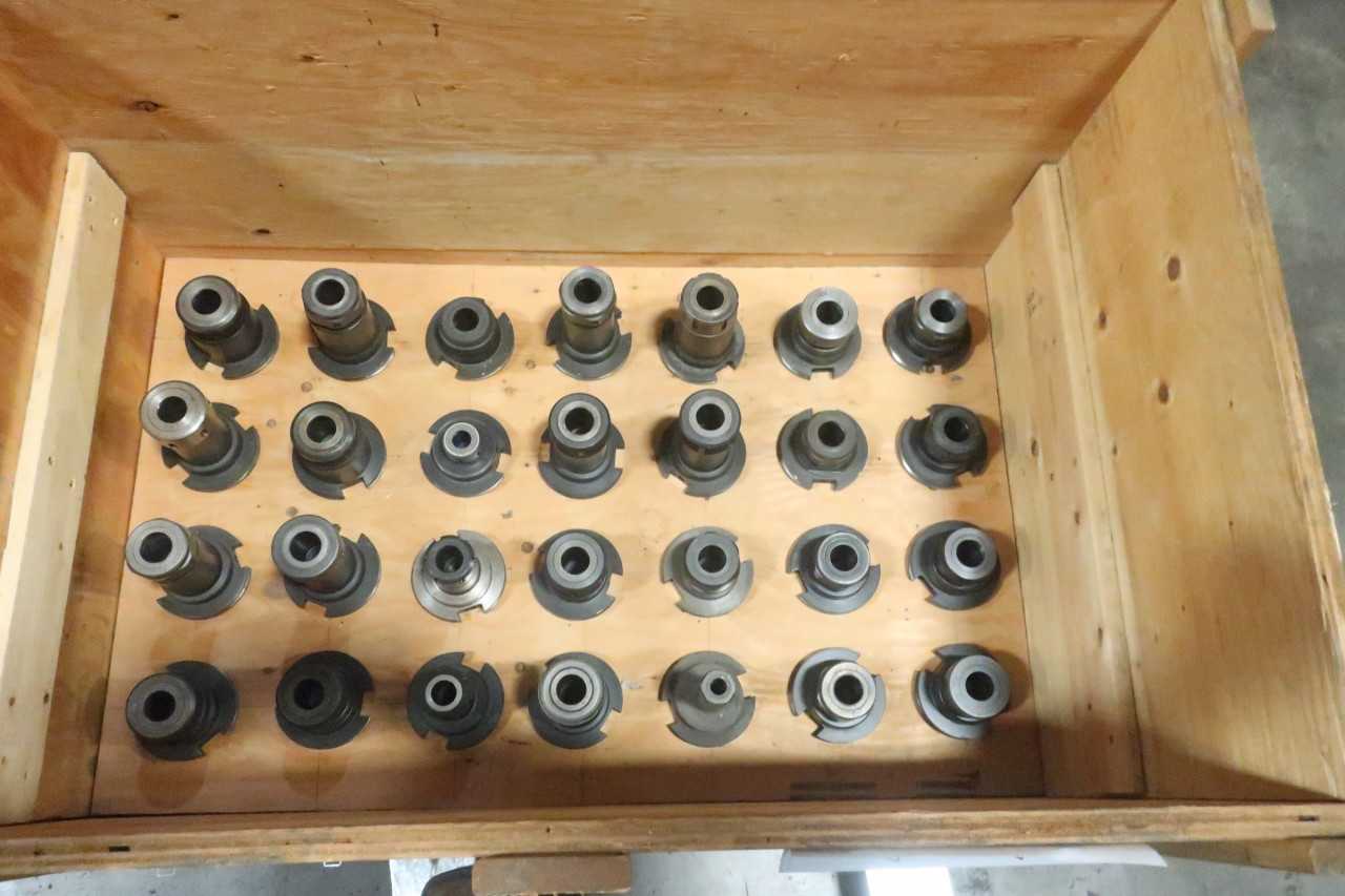 1 CRATE OF ASSORTED CAT50 TOOL HOLDERS - PARLEC, LYNDEX - MACHINING ACCESSORIES & TOOLING