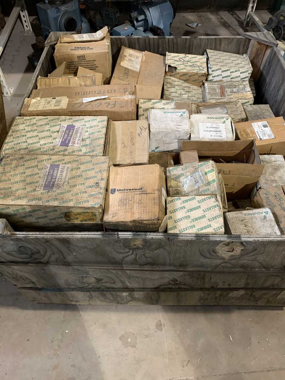 CRATE OF MISC. LIGHT BALLAST KITS - LIGHTING