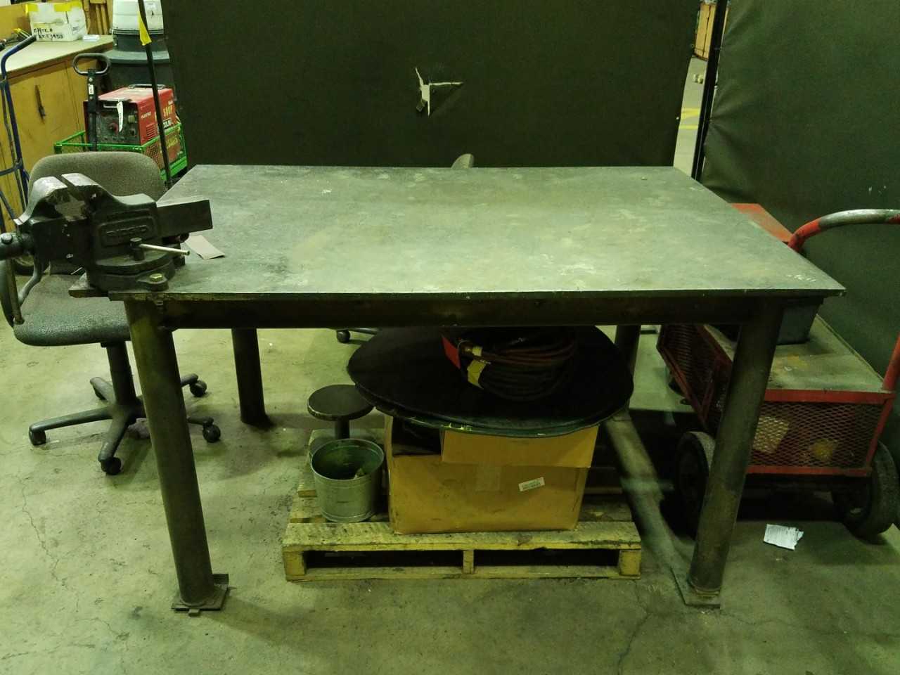 66" x 48" steel work table, vise excluded - PLANT & FACILITY 66" x 48" steel work table, vise excluded - PLANT & FACILITY
