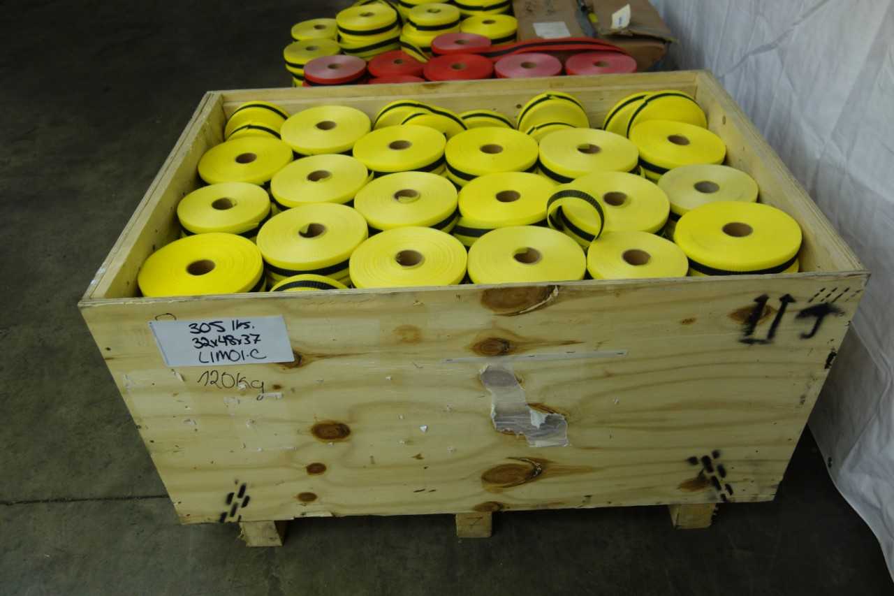 LOT OF WOVEN BARRICADE TAPE - MATERIAL HANDLING