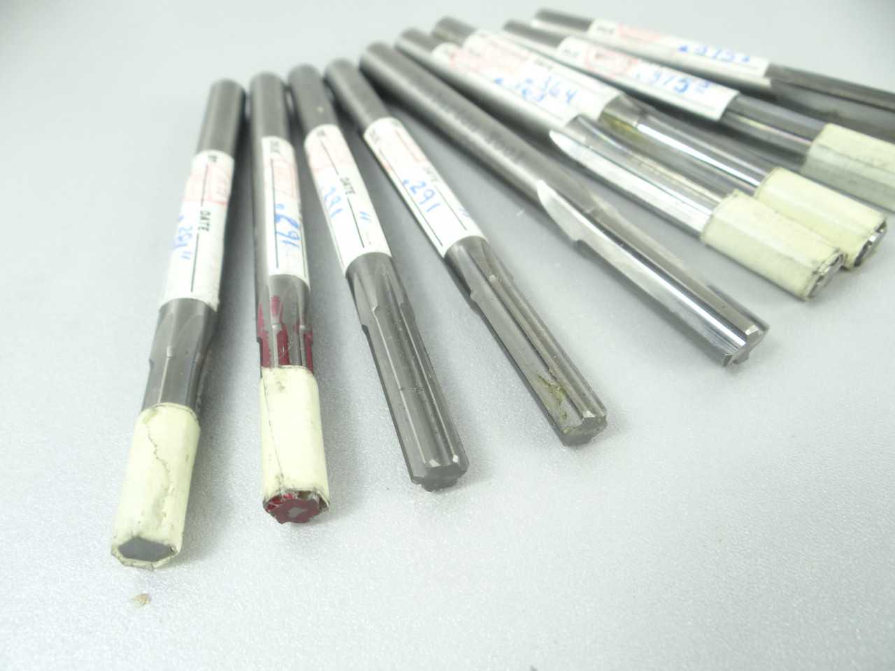 Lot of 9 Solid Carbide Machine Reamers - MACHINING ACCESSORIES & TOOLING