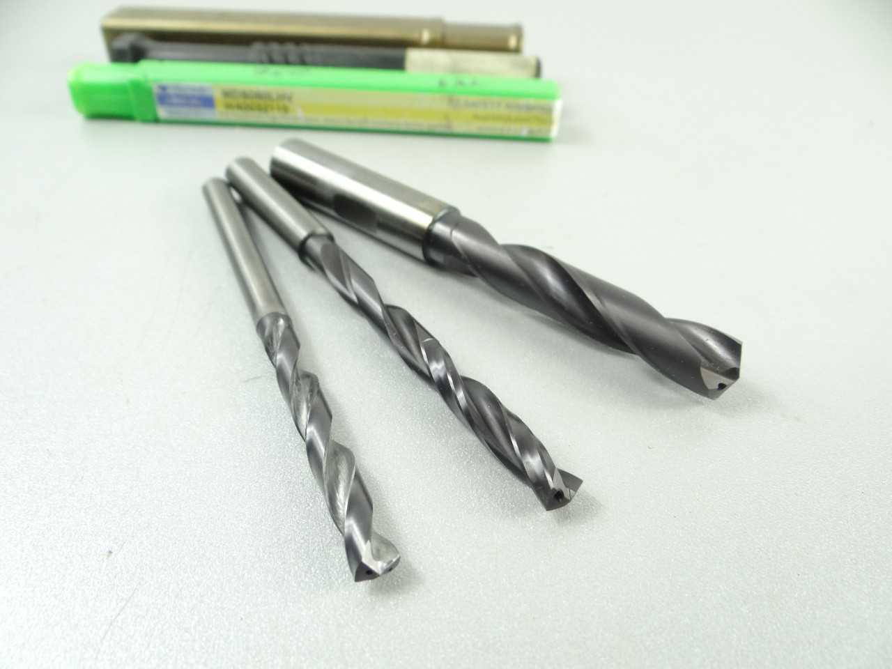 Lot of 3 New and Used Solid Carbide Coolant Thru Drills - MACHINING EQUIPMENT PARTS