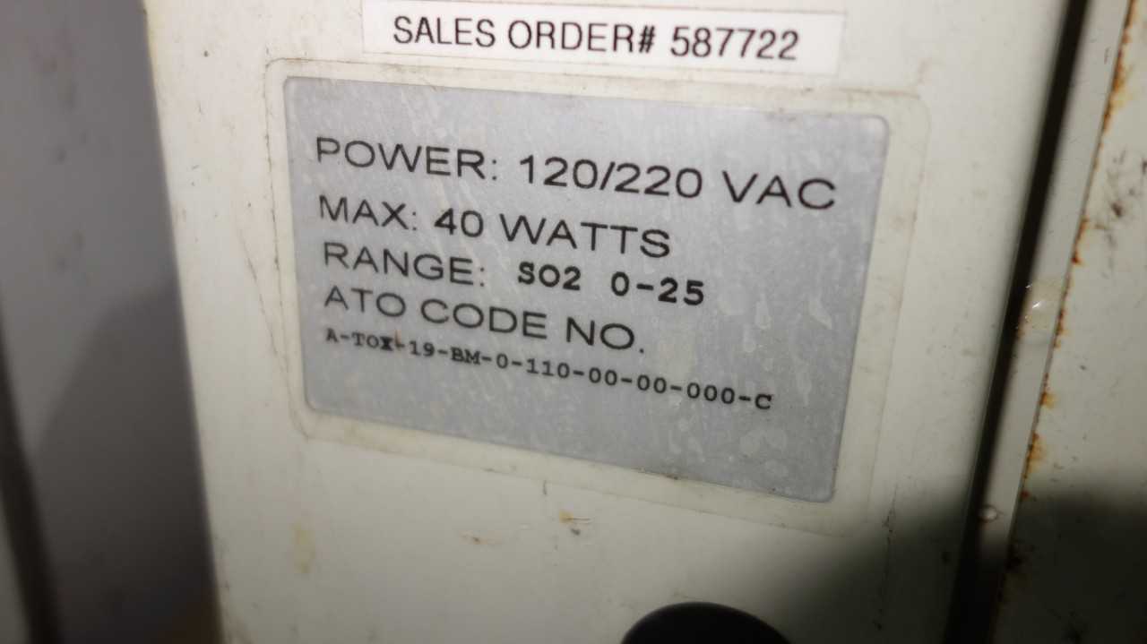 MSA TOXGARD II PPM SO₂ GAS MONITOR PANEL 120 V-AC - LAB & SCIENTIFIC