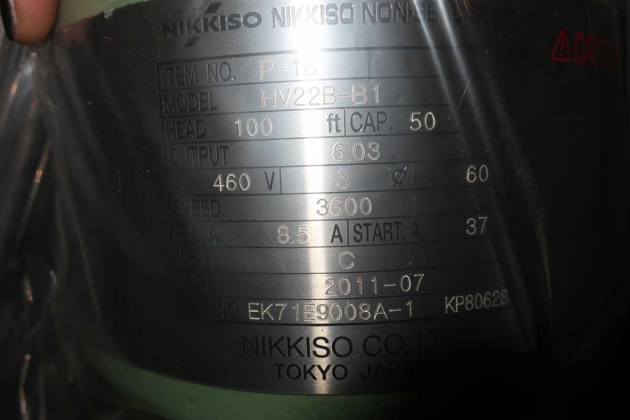 NIKKISO HV22B-B1 50GPM NON-SEAL PUMP - PUMPS