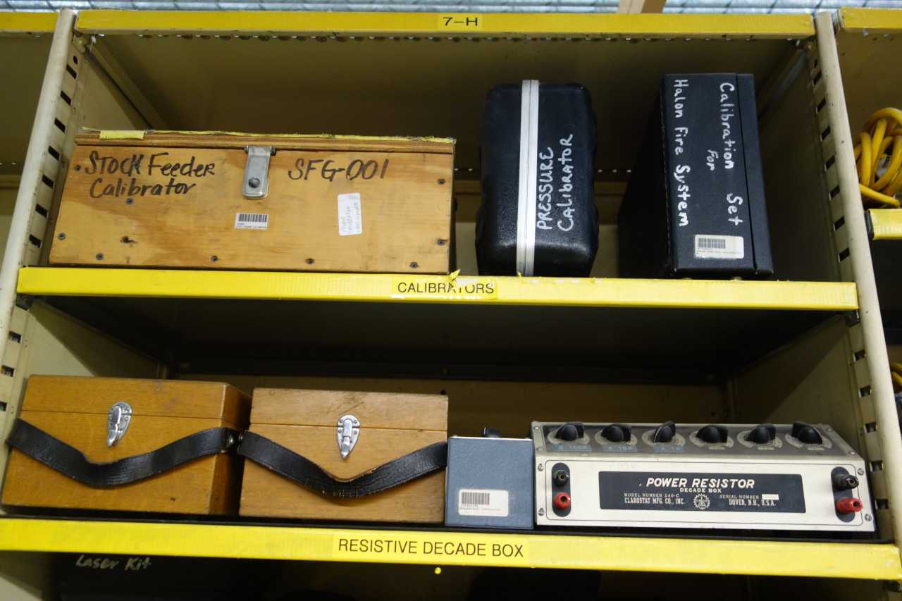Contents of Shelving - Assorted Calibrators, Tachometers, Gauges, and Test Equipment - SHELVING