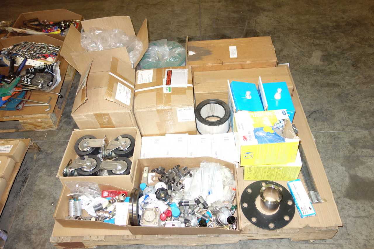 3 PALLETS OF ASSORTED INDUSTRIAL SURPLUS AND SUPPLIES - ELECTRICAL COMPONENTS