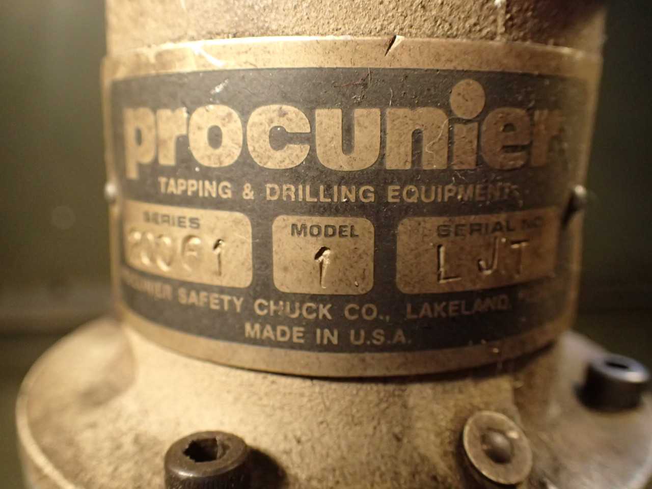 Procunier Ser 20061 Mod 1 LJT Lead Screw Thread Tapping Head for Parts or Repair - MACHINE TOOLING