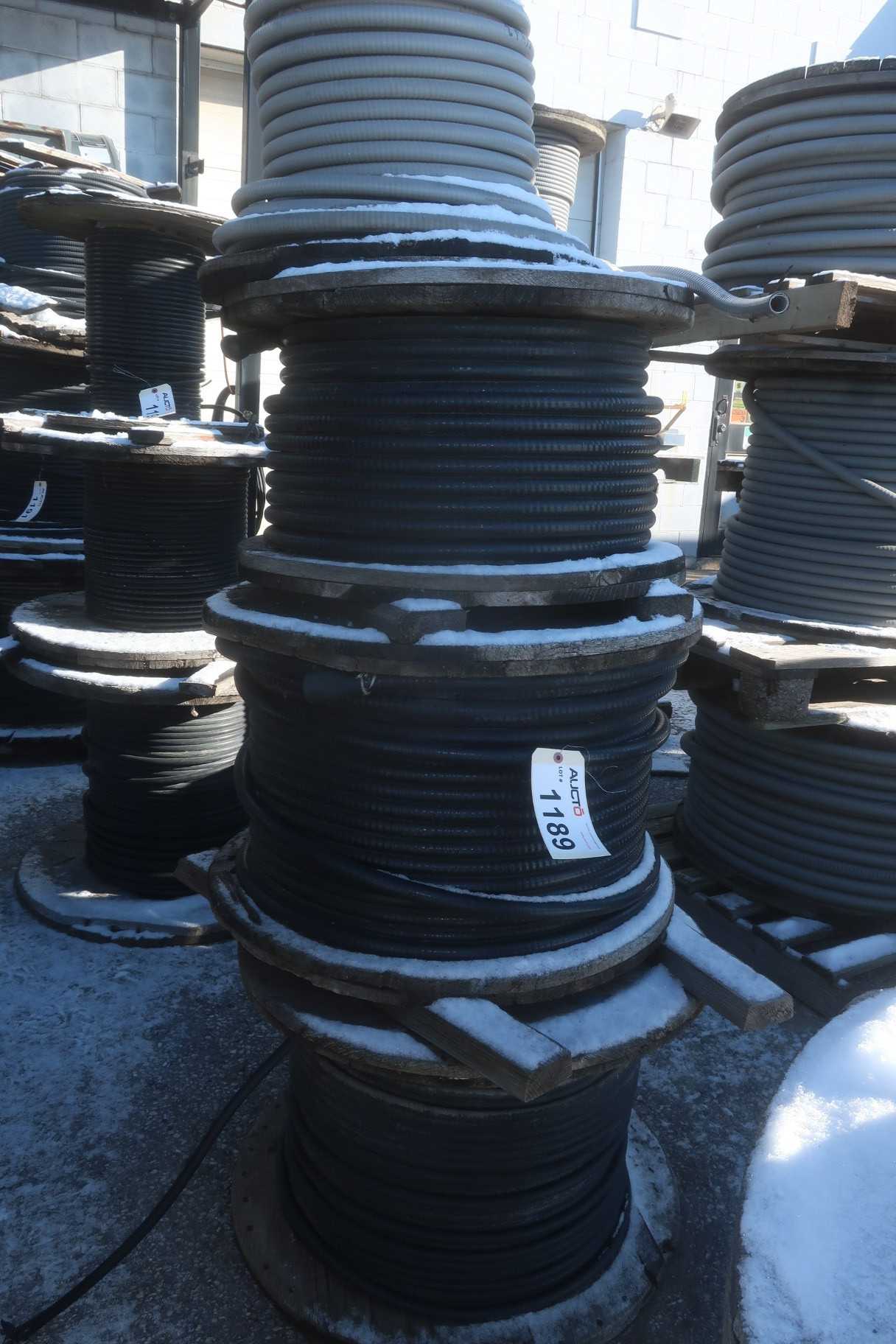 4 SPOOLS OF ASSORTED INSULATED  CABLE-WIRE - ELECTRICAL COMPONENTS