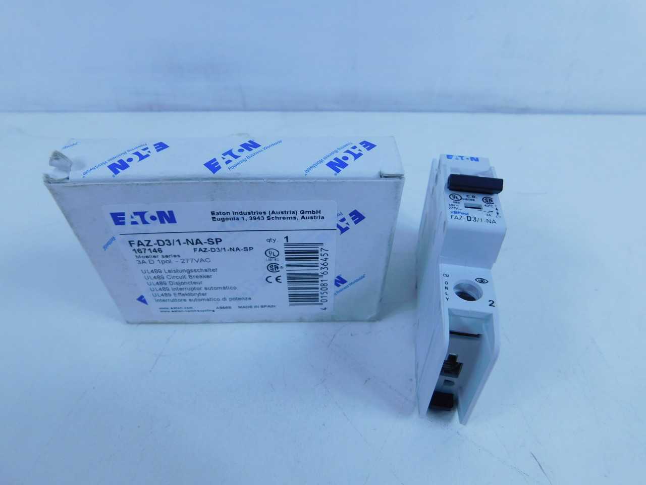 Quantity of 11x FAZ-D3/1-NA-SP MCB/Industrials - VALVES