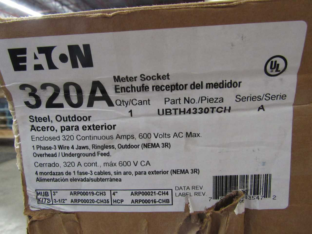 2x Eaton UBTH4330TCH Meter Socket - INDUSTRIAL PARTS