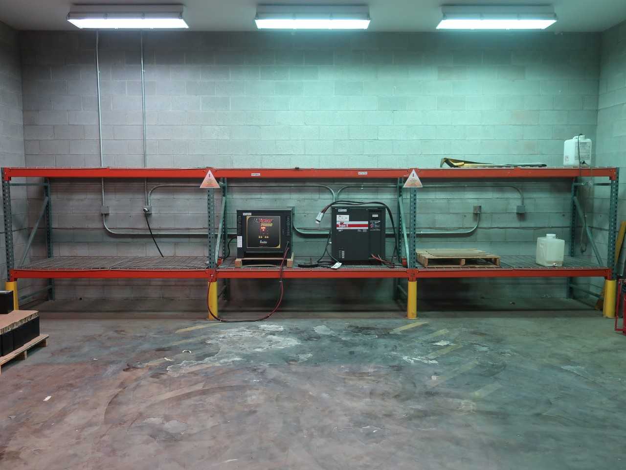 Lot of 6 sections pallet racking, 6' x 42" uprights, 92" beams, mesh supports (DELAYED REMOVAL) - PALLET RACKING
