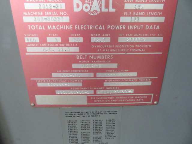 Do All Vertical Band Saw, model 2012-2A - MISCELLANEOUS