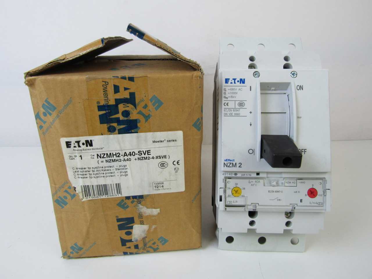 Quantity of 1x NZMH2-A40-SVE 3P 40A 690VAC MCCB/Molded Case Circuit Breakers - CIRCUIT BREAKERS