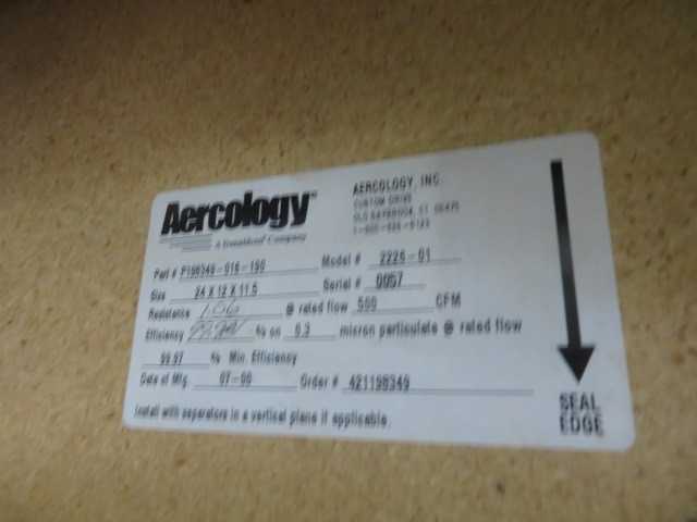 Aercology, model 2225-01, 500 CFM  new - MISCELLANEOUS