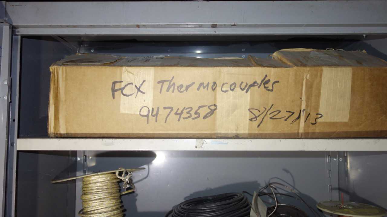 CABINET WITH CONTENTS, ASSORTED WIRE, THERMOCOUPLE - ELECTRICAL COMPONENTS