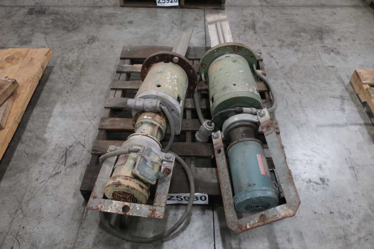 LOT OF 2 RELIANCE DUTY MASTER DC MOTORS W/ MIXERS - ELECTRIC MOTORS
