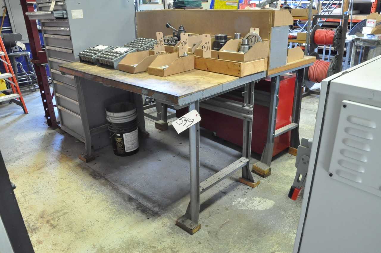 Lot-(2) 60" Wood Top Work Benches, (Contents Not Included), (Not to Be Removed Until Empty) - PLANT & FACILITY EQUIPMENT