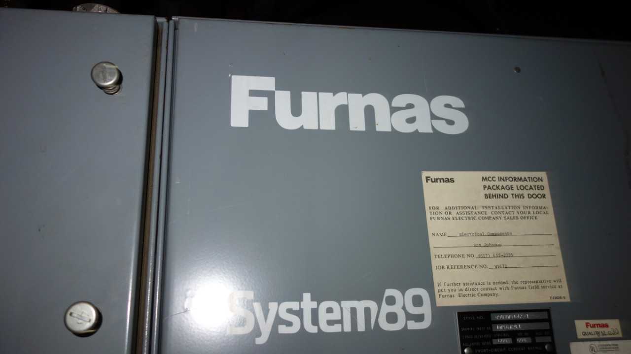 X2 SECTIONS OF FURNAS SYSTEM89 MCC W/ 14DF32A (2 SIDES - FRONT AND BACK SECTIONS INCLUDED) - MOTOR CONTROL CENTERS